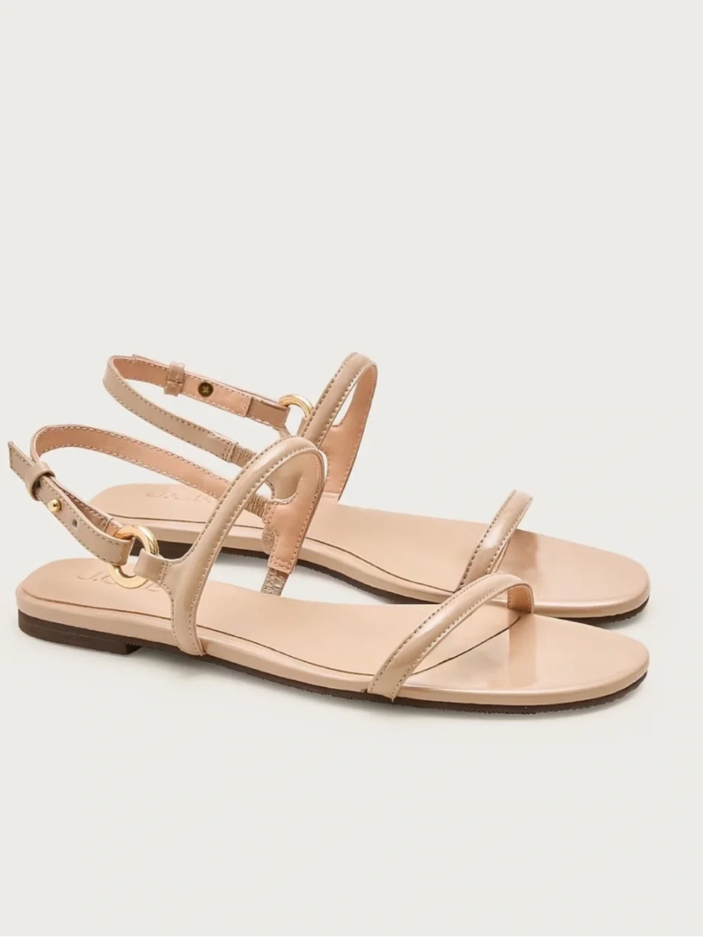 NEW J. Crew Audrey sandals in Rich Taupe patent leather size 7 CR915 $128